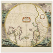 Ancient sea chart of the North Pole illustrated map by Jodocus Hondius XVII Century.