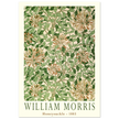 William Morris art print Honeysuckle wallpaper. Vintage flower and leaves poster.