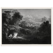 John Martin Paradise Lost vintage mezzoting engraving . Raphael Conversing with Adam and Eve .