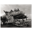 B-17 airplane with crew Hell's Angels. World war 2 poster.