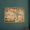 America old map print. Poster reproduction of the american continent year 1630 by Hendrik Hondius