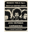 Jimi Hendrix concert poster of his performance at the Seattle Center Arena in 1968.