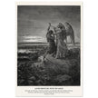 Gustave Dore The Bible engraving print . Jacob wrestling with the angel .