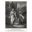 Gustave Dore The Bible engraving print . Jesus and the woman of Samaria illustration .