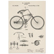 Vintage bicycle patent by Richard J Gatling 1894