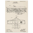 Flying machine patent 1906 by the Wright brothers. Vintage airplane.