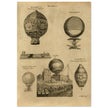 Early balloon ascensions in France. XVIII Century illustration drawing.
