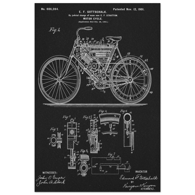 Motorcycle old patent 686284 by Gottschalk