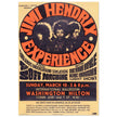Jimi Hendrix experience vintage music poster . Washington Hilton performance in 1968.