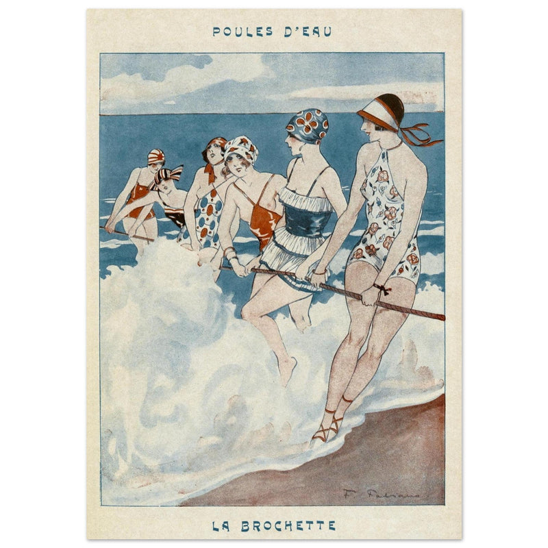 Poules d' Eau by Fabien Fabiano.  illustration of an illustration published in Fantasio Magazine in the 30s.