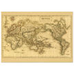Ancient map of the world. The world on Mercator projection