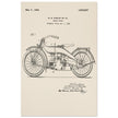 Vintage motorcycle patent by William S Harley founder of harley davidson.
