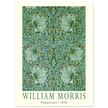 William Morris Pimpernel 1876. Green leaves and flowers wintage wallpaper art print.