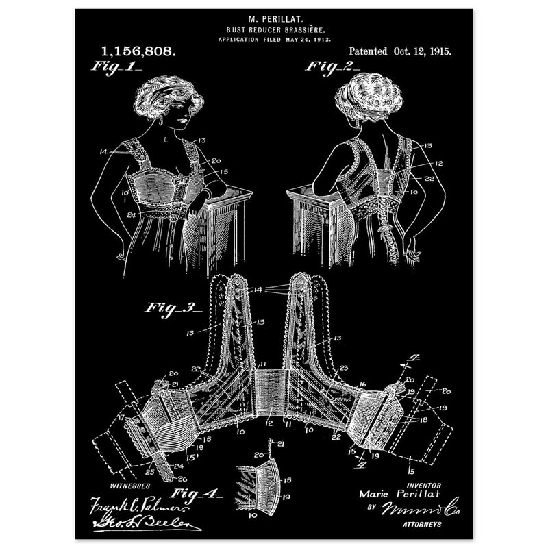 Bust reducer brassiere vintage patent by M Perillat