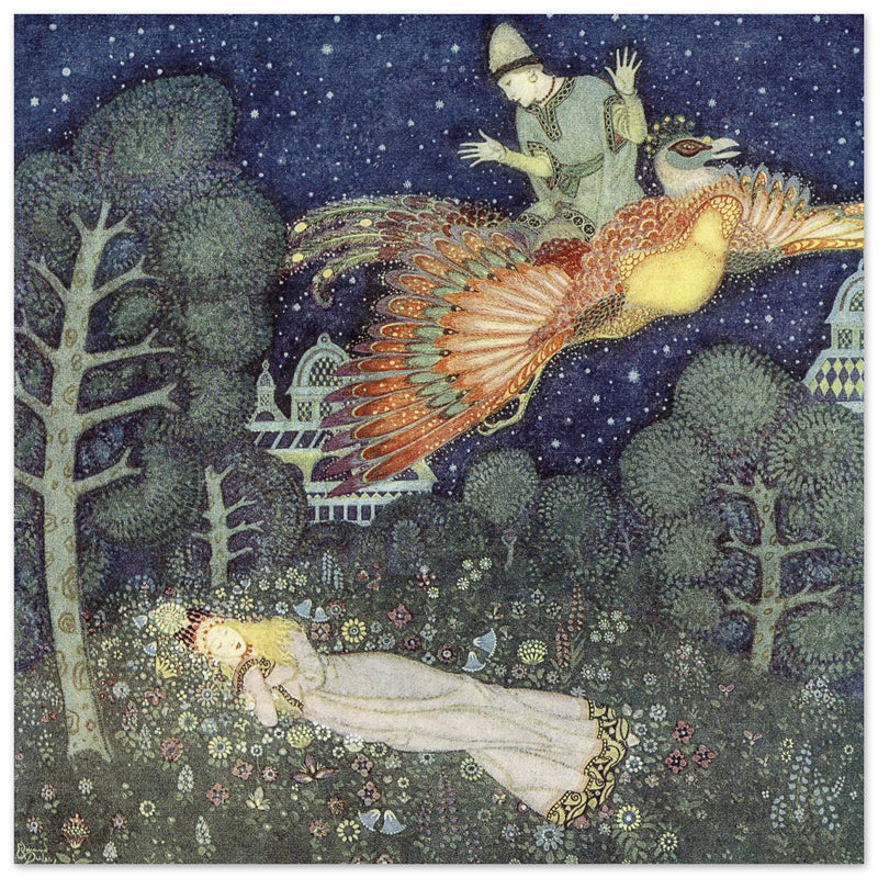 Edmund Dulac fairy tale vintage illustration: The Fire Bird .