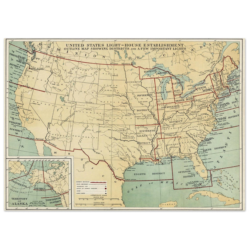 Map of the lighthouses in the United States of America by Andrew B. Graham
