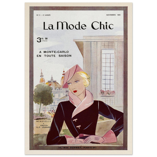 La Mode Chic old vintage fashion magazine cover from the 30s.