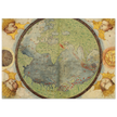 Vintage nautical world map poster reproduction by Lopo Homem 1519