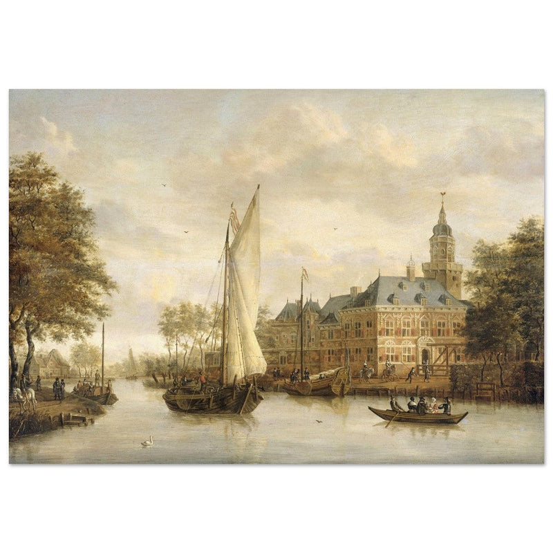 Jacobus Storck Nijenrode Castle on the Vecht near Breukelen. Antique old marine painting.  artwork
