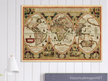 Ancient old world map of 1618. Geographica restituta per globi trientes by Franciscus Haraeus