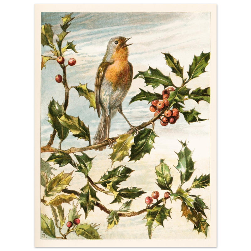 About Robins vintage cute bird illustration by Lady Lindsay.