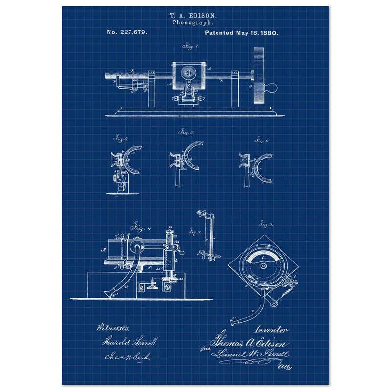 The Phonograph patentby Thomas Alva Edison. Patent 227679