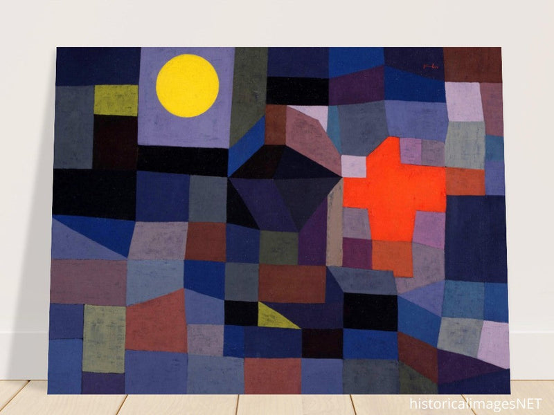 Paul Klee Fire at Full Moon abstract painting.   .