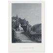 Gustave Dore illustration of King Arthur legend . Terrace scene with Guinevere. From the book Idylls of the King by Alfred Tennyson.