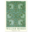 William Morris Pimpernel 1876. Green leaves and flowers wintage wallpaper art print.