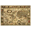 Ancient world map print by Willem Janszoon. Poster of antique vintage old map of 1647.