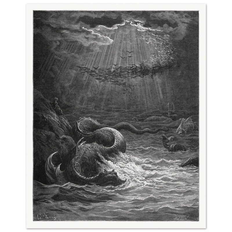 Gustave Dore Paradise Lost engraving . The moment of Creation.