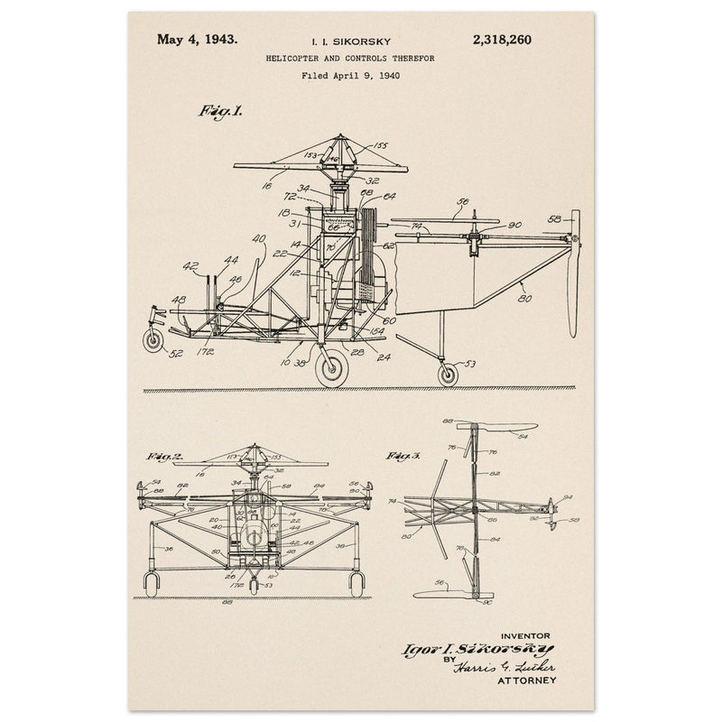 Helicopter patent by Igor Sikorsky