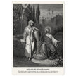 Gustave Dore The Bible engraving print . Jesus and the woman of Samaria illustration .