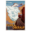 Furka Oberalp swiss vintage travel poster .