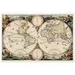 Ancient world map. Vintage double hemisphere cartography by Daniel Stoopendaal .