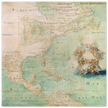 Ancient map of North America poster reproduction of 1681. Carte de l'Amérique Septentrionale et Partie Meridionale by Jean-Baptiste Louis Franquelin