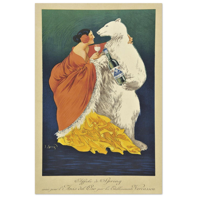 Anis del Oso liqueur vintage art nouveau advertising.