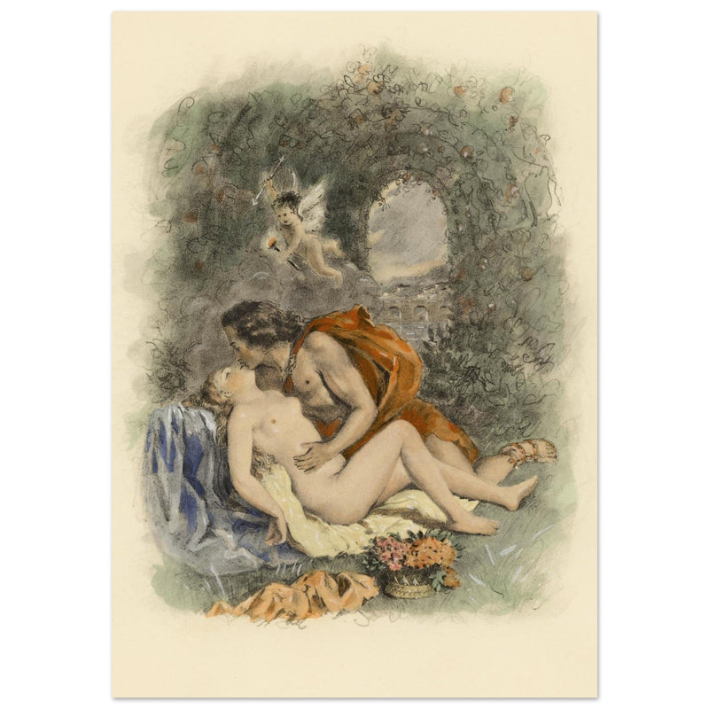 Paul Emile Becat erotic illustration Les Baiseres VI ( The Kisses ) Ecstasy