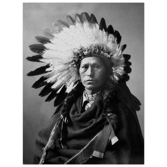 James A. Garfield, Chief of Apaches. Black and white portrair  of a native american leader