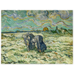 Two digging peasant women digging on a snow covered field by Vincent Van Gogh