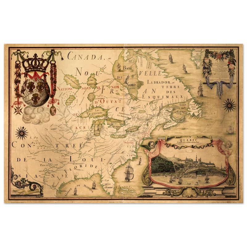 North America map. Canada, ou Nouvelle France by Jean-Baptiste Louis Franquelin