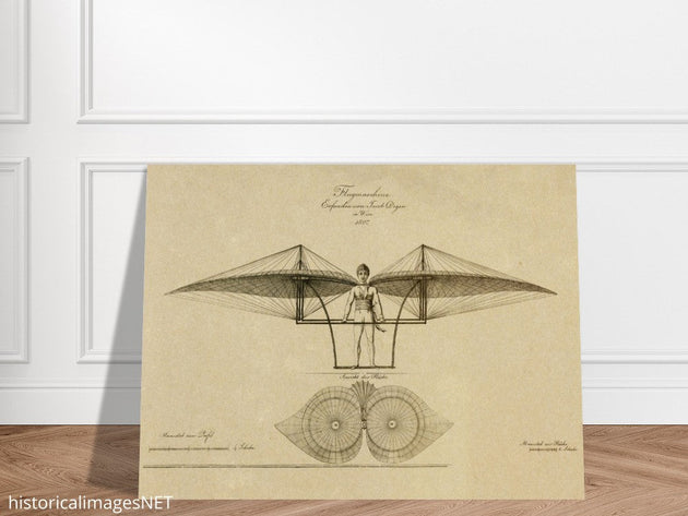 Flight machine invented by Jacob Degen in  1807 also called Degen ornithopter.