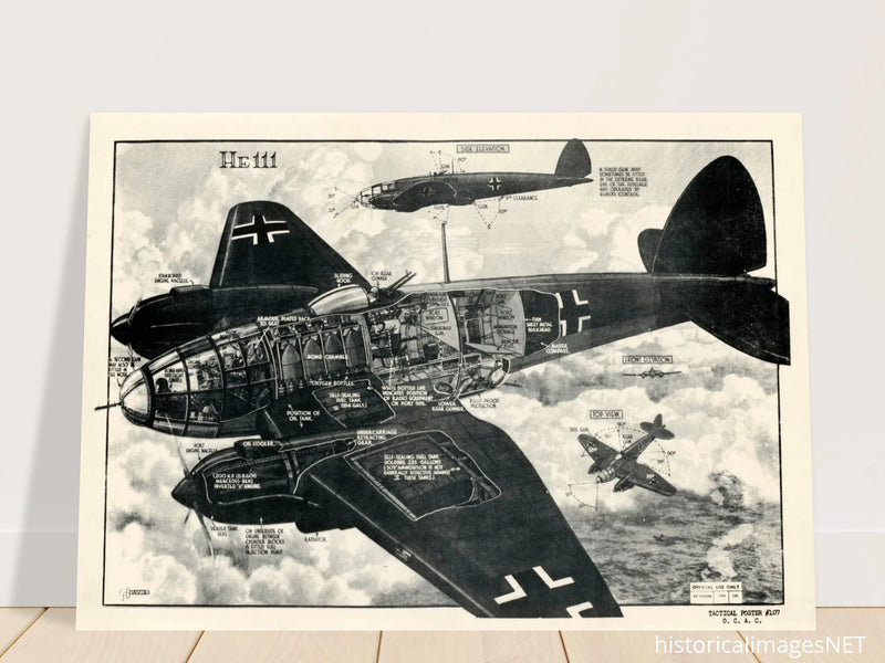 Heinkel He111 bomber - Vintage german war plane Second World War Reproduction