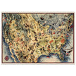United States of America vintage old map by Miguel Covarrubias.