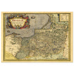 Ancient map of Prussia by Abraham Ortelius. Historic vintage map of 1570.