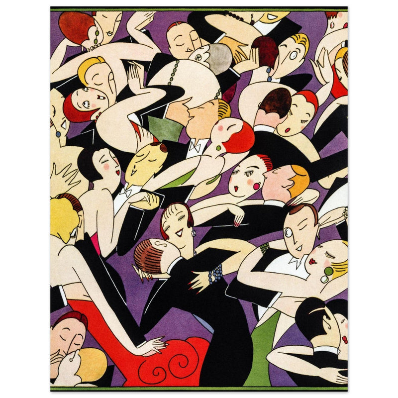 Anne Harriet Fish vintage illustration Dancing couples in ball room for a fashion magazine cover.