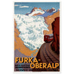 Furka Oberalp swiss vintage travel poster .