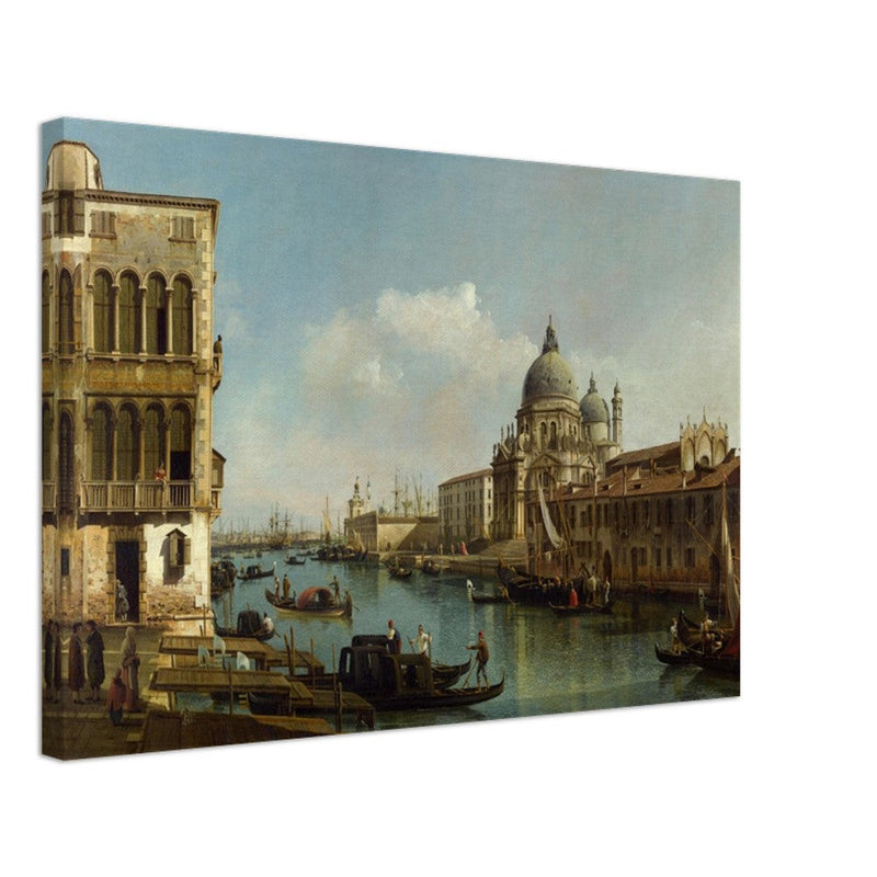 Grand Canal and Santa Maria della Salute in Venice Italy. Antique painting by Bernardo Bellotto 1743.