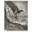 Don Quixote illustration by Gustave Dore. Fight with the wind mills .