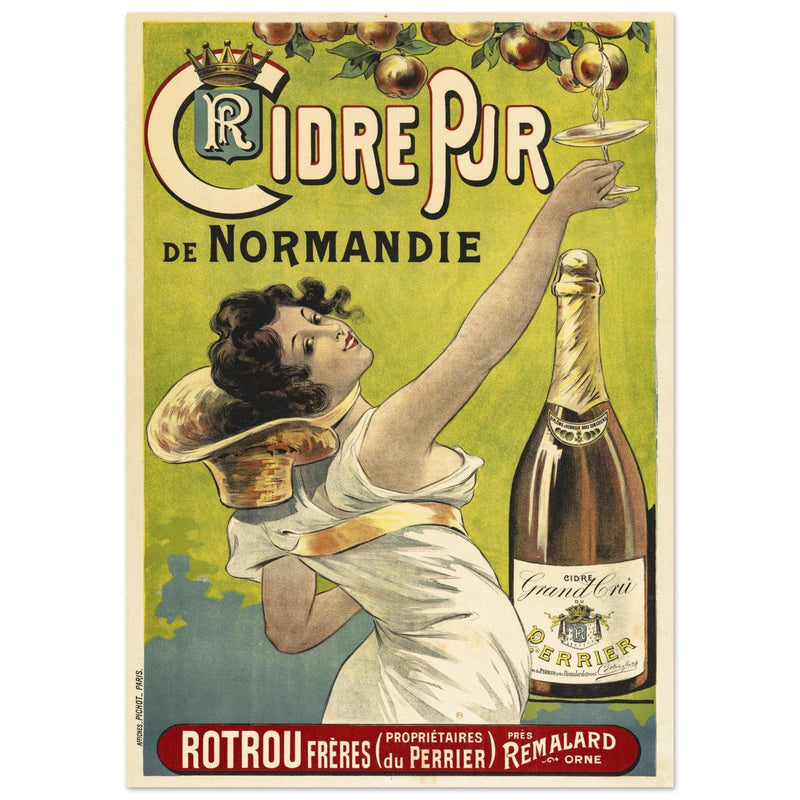 Cidre Pur vintage cider drink advertising.